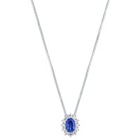 Collana Mirco Visconti Donna GIROCOLLI CATENINE COLORE in Oro bianco Zaffiro